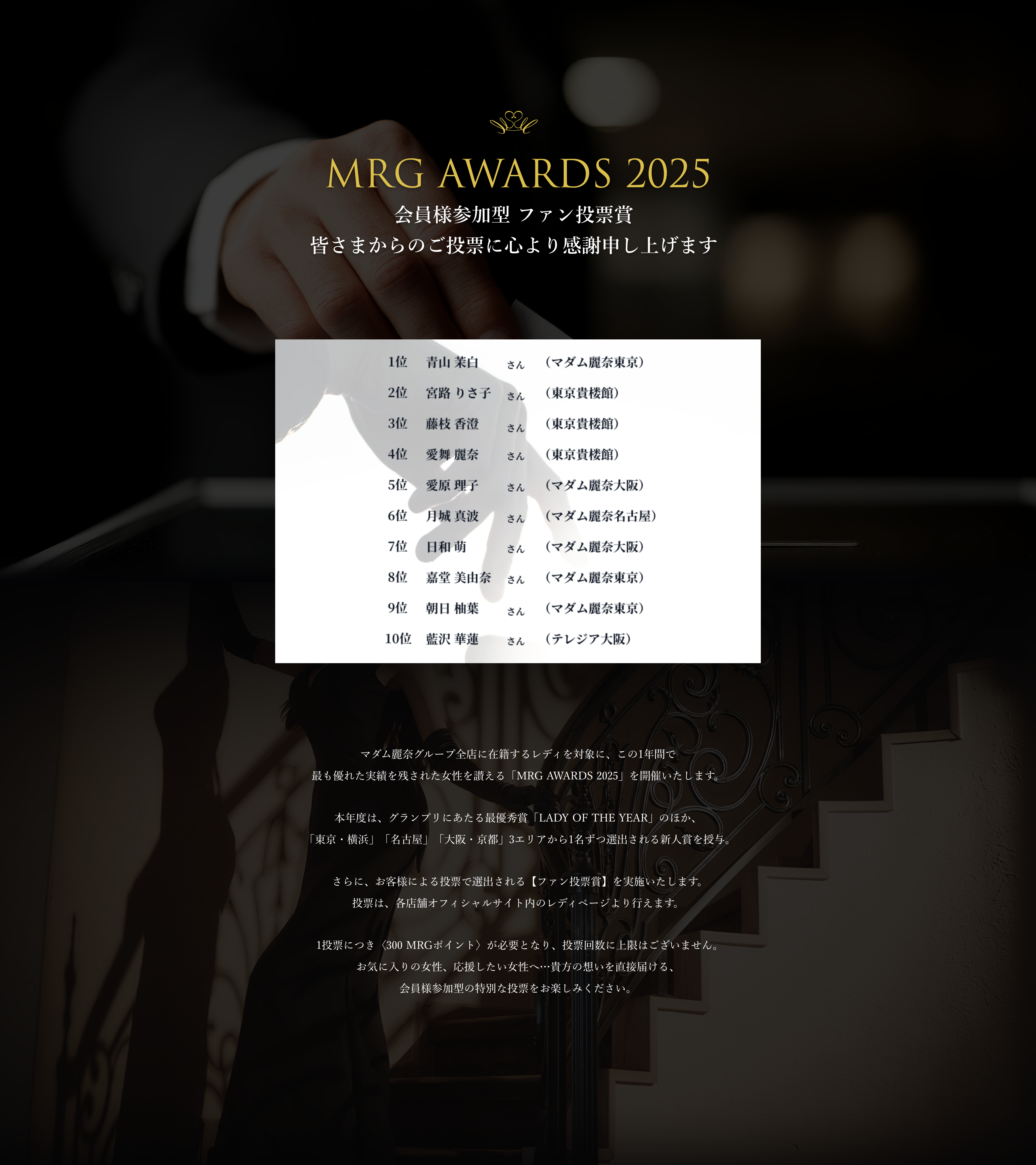 MRG AWARDS 2025 会員様参加型 ファン投票賞 投票受付中